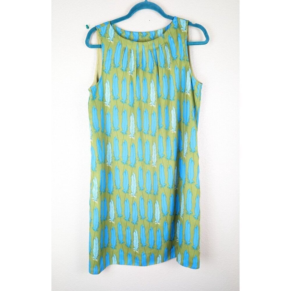 FOSSIL Crew Neck Sleeveless Shift  Dress Knee length Boho Artsy  M